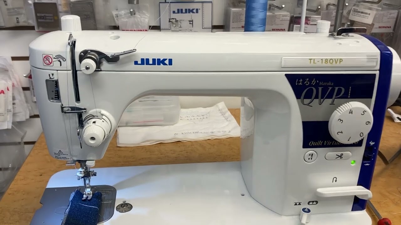 Sewing through tons of denim on Juki TL-18 - YouTube