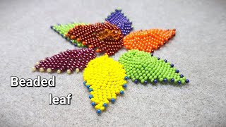 Beaded leaf tutorial/Листок з бісеру