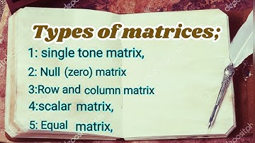 types of matrices part#2 in urdu