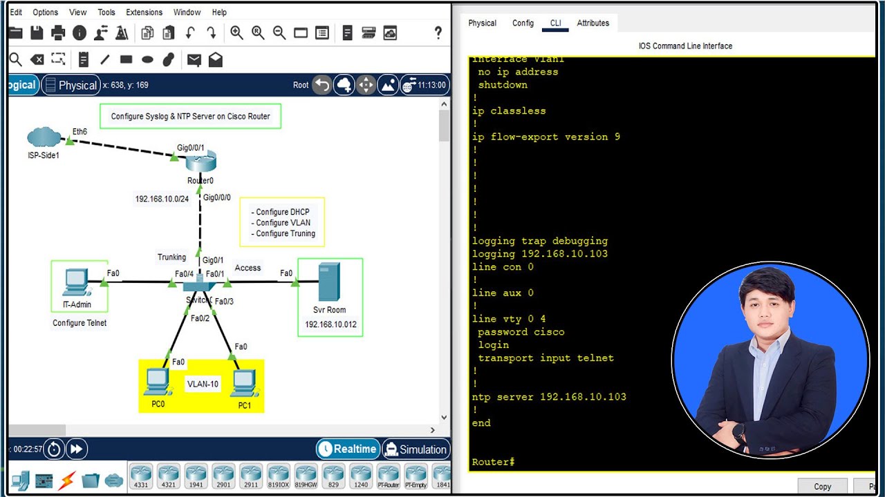 Configure Syslog and NTP Server on Cisco Router, Speak Khmer