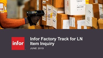 Item Inquiry Transaction in Infor Factory Track for LN