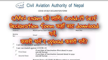 Covid-19 Self Declaration Form | CAAN | Nilesh Jha | Civil Aviation Authority Of Nepal