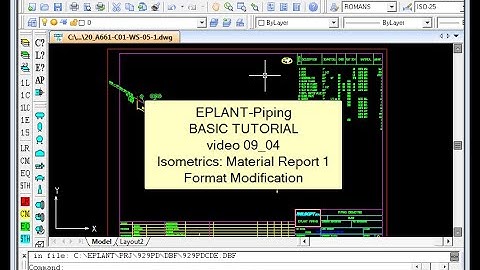 EPLANT-Piping Basic Tutorial: Isometric - Material Take Off Format (pde_09_04)