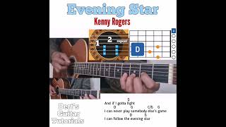 Evening Star - Kenny Rogers guitar chords w/ lyrics & bass strumming tutorial Resimi