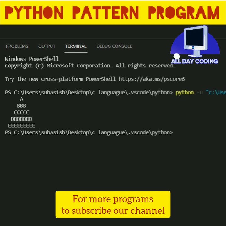 #python 49 To print alphabet pattern program in python programming | # ...
