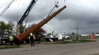 Gallagher Transmission Project - Setting Corner Steel Pole