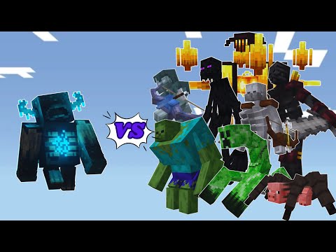 WARDEN vs ALL MUTANT CREATURES in Minecraft Bedrock | New Mob Battles | Minecraft Bedrock with Addon
