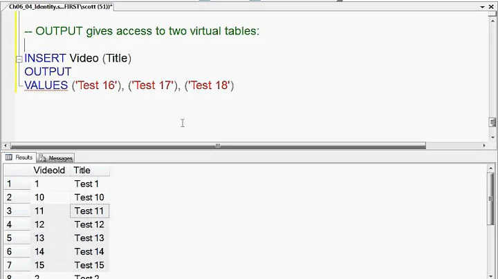 The OUTPUT Clause in T-SQL