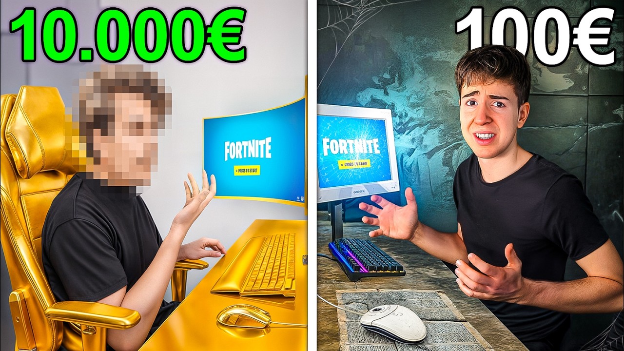 100€ vs 10.000€ Gaming Setup Battle