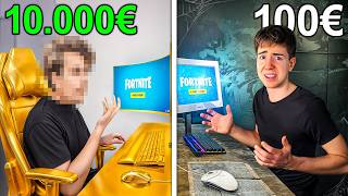 100€ vs 10.000€ Gaming Setup Battle