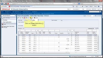 Accessing Work Order Time Entry - JDE E1 91 - Shop Floor Control