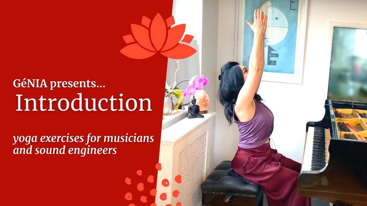GéNIA demonstrating Piano-Yoga® exercises for musicians