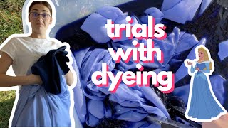 Dyeing Fabric for a BLUE Aurora dress || The Trials of Dyeing 😱