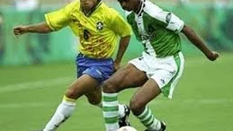 Atlanta Olympic Soccer Semifinals Brazil vs Nigeria. Nwankwo Kanu's golden goal decided in overtime.