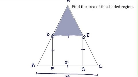 A triangle with an inscribed square, find the area of the shaded region!