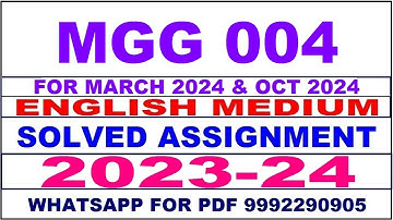 mgg 004 solved assignment 2023-24 | mgg 4 solved assignment in english 2024 | mgg 4 2024