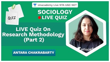 LIVE Quiz on Research Methodology Part 2| Sociology | NTA UGC NET 2020 | Antara Chakrabarty
