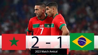 المغرب – البرازيل 2-1 |  2023 أول مباراة ودية بعد كأس العالم في قطر | جميع الأهداف و النقاط البارزة.