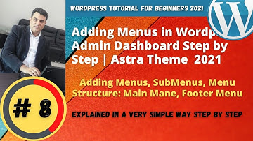 how to Add Menus in Wordpress Website Admin Dashboard Step by Step | Astra Theme