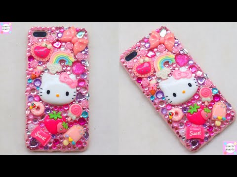 DIY Bling Phone Case/How to make Hello kitty decoden Phone/DIY Phone Case/easy way to Decoden Phone