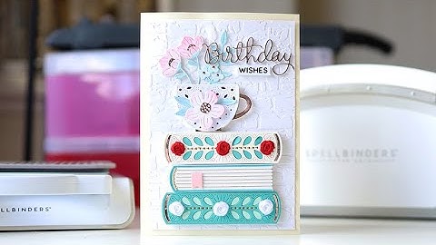 Birthday card (for Ann) / Spellbinders Stitching die of the month March 2024 #neverstopmaking