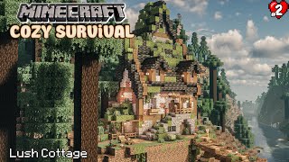 Minecraft Cozy Peaceful Survival Ep2 - Adventure and Building Cozy Lush Cottage - (No Commentary)