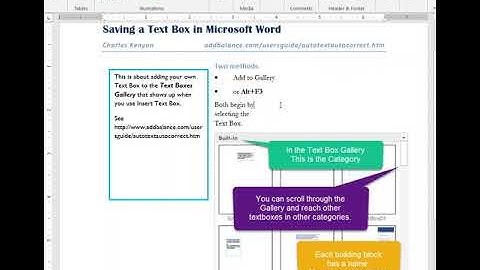 Save a Text Box to the Text Boxes Gallery in Microsoft Word