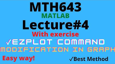 MATLAB Lecture|MTH643|MTH643 Lectures|MTH643 Lecture 4|MTH643 Lecture no 4|Ezplot Command in MATLAB