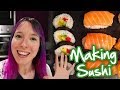 How to Make Sushi at Home - (Vegetarian & Fish Sushi Recipe/Tutorial)