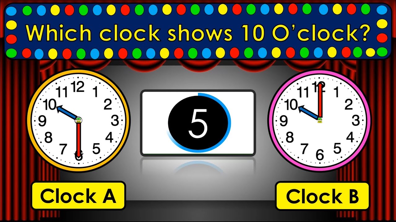 Telling Time Quiz Half Past and O’Clock for Kids in English YouTube