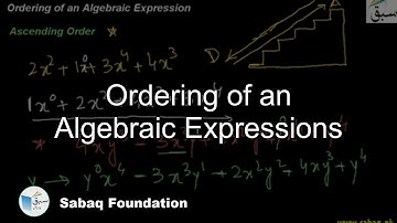 Ordering of an Algebraic Expressions, Math Lecture | Sabaq.pk