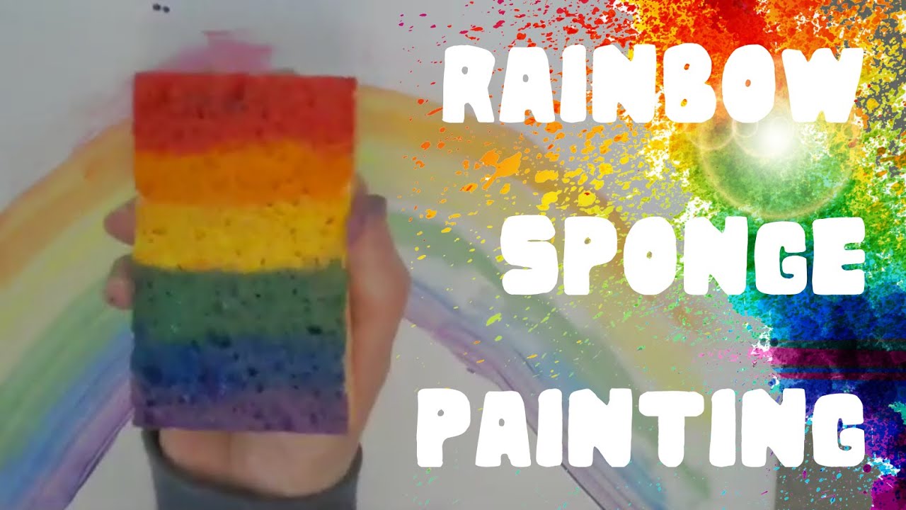 Rainbow Sponge Painting is Super Cool Art for Kids! - HOAWG®️