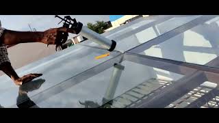 Toughened glass fitting roof top steel (CAF)