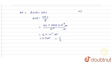 In YDSE, `D = 1 m, d = 1 mm`, and `lambda = 5000 nm`. The distance of the 100th maxima from the ...
