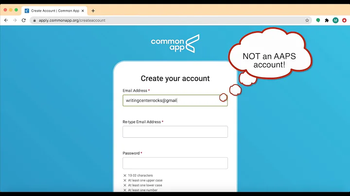 Creating a Common App Account