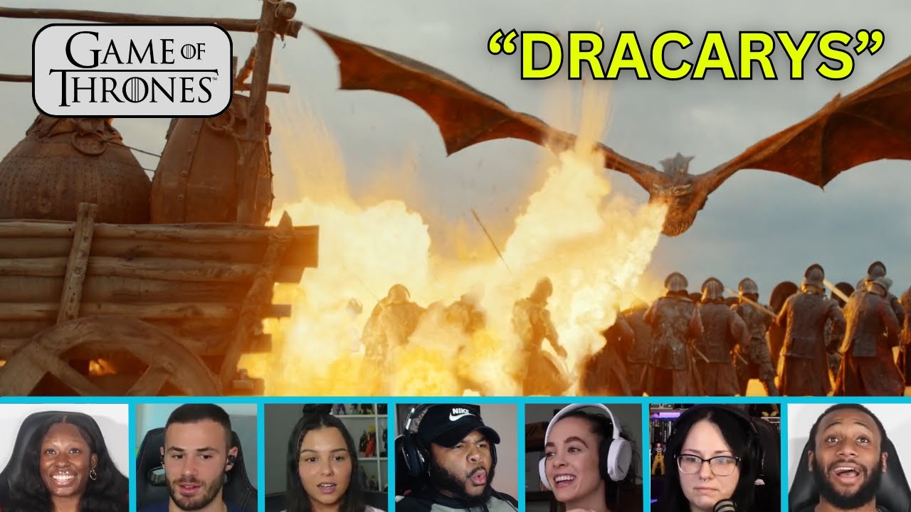 MORE Reactors Reacting to DAENERYS Arriving On DROGON | Game of Thrones 7x4 