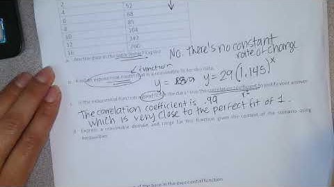 UE8 Exponential Regression practice from packet