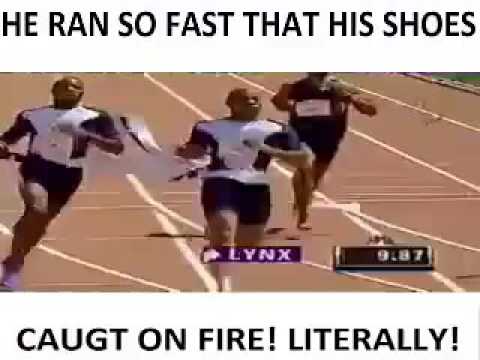 MAN RUNS SOO FAST HIS SHOES CATCH ON FIRE !!! - YouTube