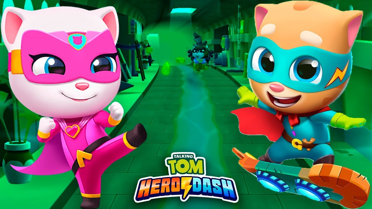 Talking Tom Hero Dash - Mega Angela VS Super Ginger - Gameplay (Android, iO...