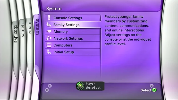 Xbox 360 Blades Dashboard 2.0.1888.0 (1st released Xbox 360 dashboard) 2005