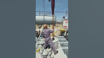 Dismanteling HV bushing from transformer. #electrical #transformers #engineering #powertransformers