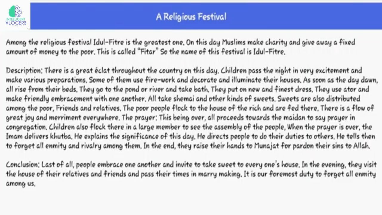 essay on religion festival