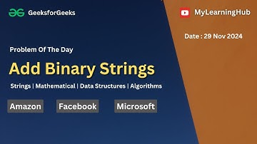 GFG-POTD | Add Binary Strings using Java | 29 Nov 2024 | String | Data Structures | Algorithms