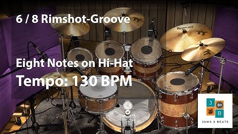 6/8 Straight Rimshot Groove Tempo 130 BPM