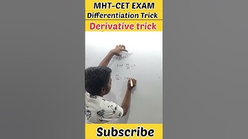 MHT-CET EXAM Trick | Differentiation maths trick | MHT-CET maths trick #cet #shorts