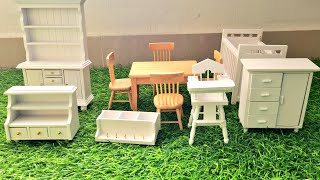 my new miniature real furniture and kitchenset collection #minifurniture #dollhousediykit