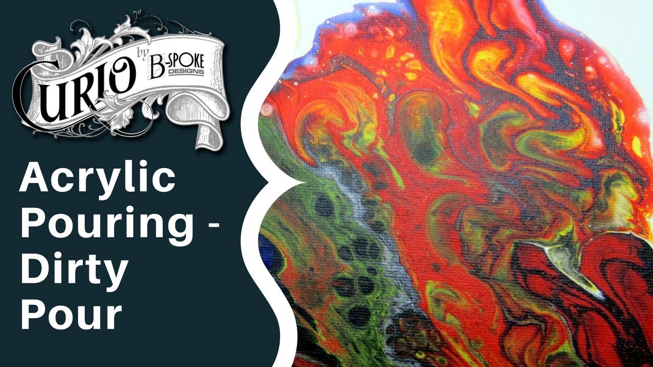 Acrylic Pouring Dirty Pour Using Primary Colours - YouTube