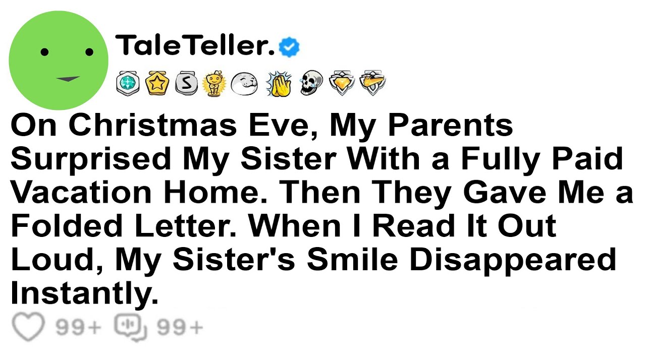 В канун Рождества родители сделали сюрприз моей сестре, подарив ей полностью оплаченный дом для о...
