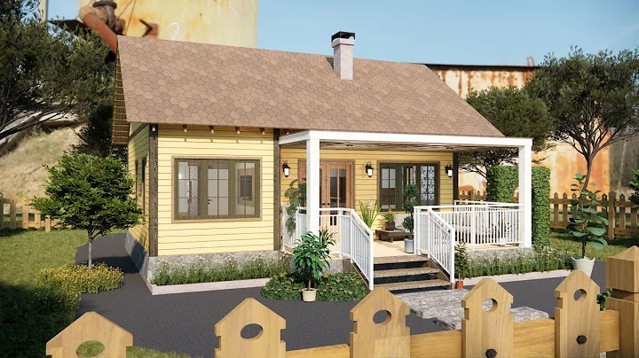 Compact Elegance: 9x6 Minimalist Home with 2 Beds & 2 Baths on the Industrial Edge.