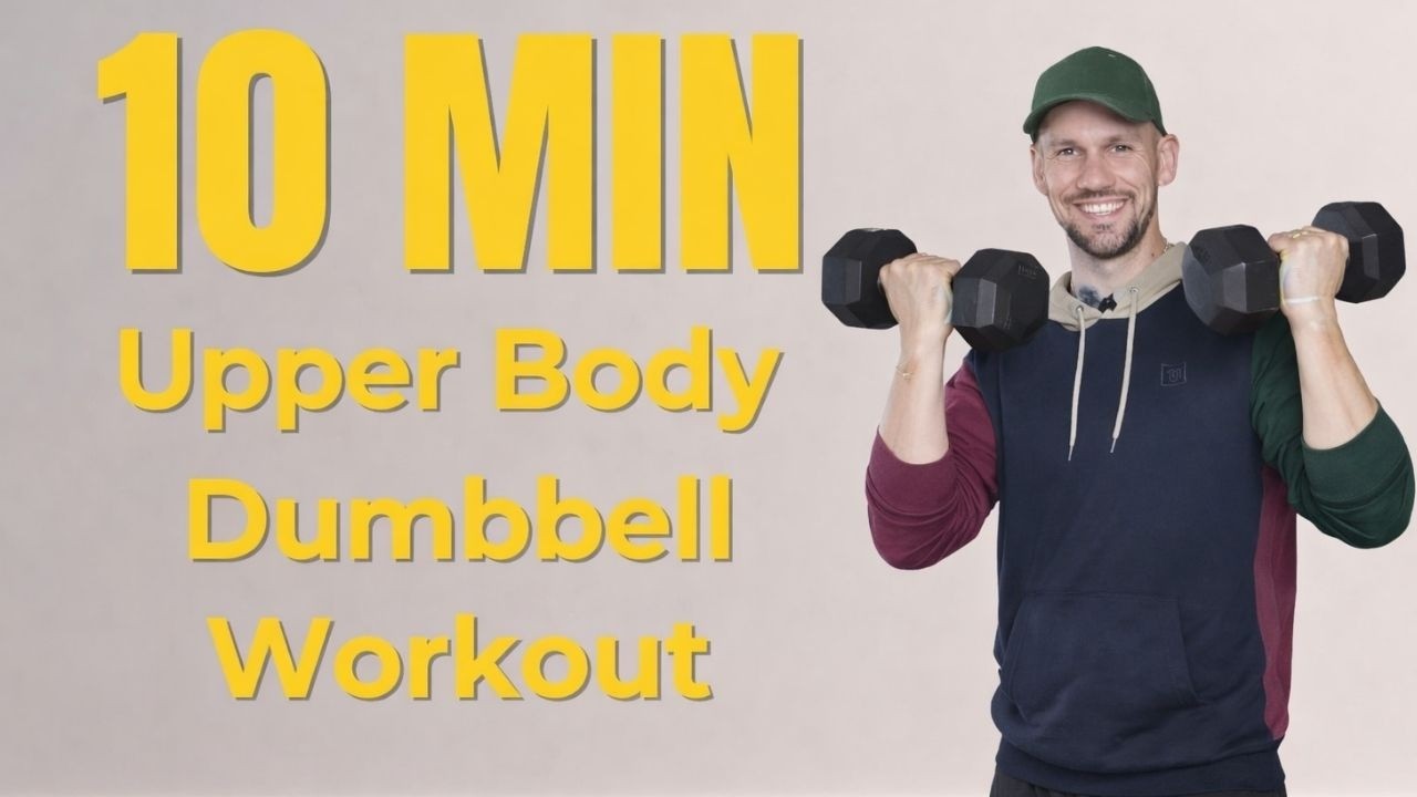 10-минутная тренировка для верхней части тела с гантелями – руки, плечи, спина и грудь – без скам...